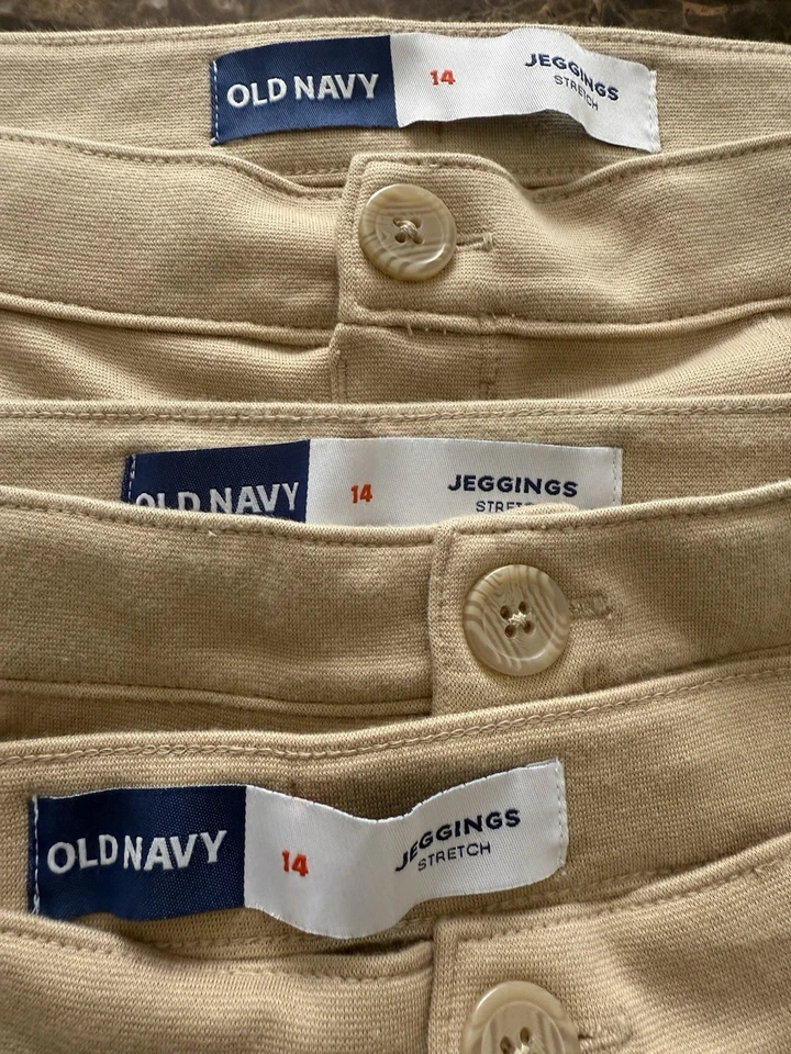 Old Navy NEW Khaki Jeggins Girls Kids Size 14 - Image 1 of 4
