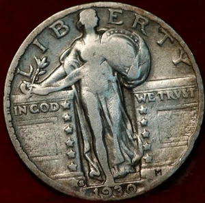 1930-S San Francisco Mint Silver Standing Liberty Quarter - Picture 1 of 2