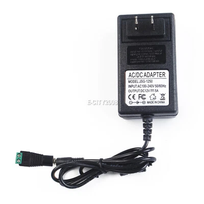 12V 5A 60W Power Supply AC to DC Adapter for 5050 3528 Flexible LED Strip Light - Image 1 of 4