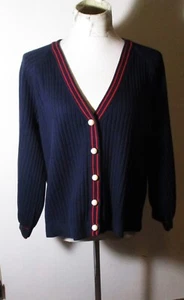 Women's TALBOTS Blue Heavy Fabric Long Sleeve Cardigan Sweater Size 2XP NWT - Picture 1 of 6