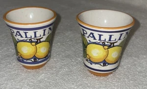 2 Pallini Limoncello Deruta Italien Italienische Keramik Keramik Schnapsgläser - Bild 1 von 7