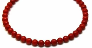 Coral Necklace 11 mm Italian Coral Beads Beaded Necklace 17"Long - Picture 1 of 1