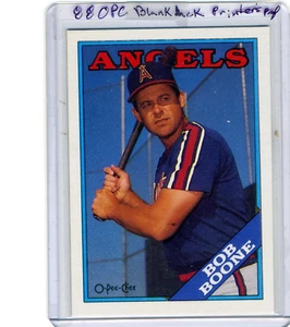 Scarce Bob Boone 1988 O-Pee-Chee Blank Back PROOF ANGELS HOF - Picture 1 of 2
