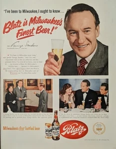 1951 George Sanders Blatz Beer Print Ad. Movie Hollywood Star Actor - Picture 1 of 1