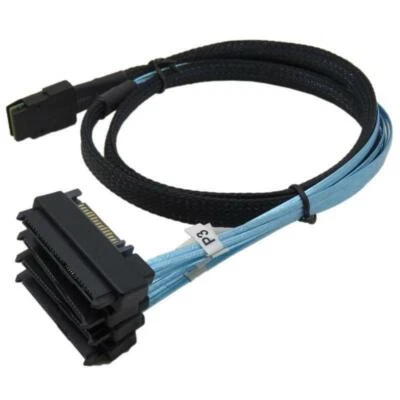 AMPHENOL Mini SAS 36P SFF-8087 a 4 connettori SFF-8482 con cavo di alimentazione SATA 3FT 1M