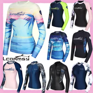 CAMISA SEÑORA MANGA LARGA RASH GUARD PROTECCIÓN UV MANGA LARGA UV MODA BAÑO SURF BUCEO - Imagen 1 de 22