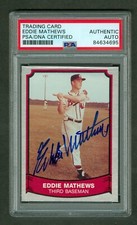 Eddie Mathews 1989 Pacific Legends #116 Braves PSA/DNA Encased On Card Autograph