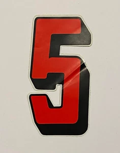 NOS BMX Motocross number plate number 5 Red vintage oldschool Type 1 - Foto 1 di 1