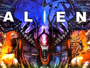 Pinball Brothers Aliens Limited Edition Pinball Machine Game Backglass ORIGINAL - Picture 1 of 13