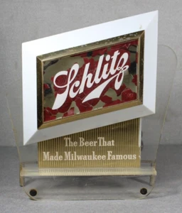 1951 Schlitz Lighted Beer Sign Register/Counter Topper Form 14-51 Hammer Bros. - Foto 1 di 8