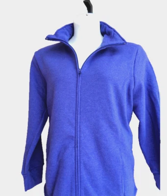 Chaqueta Just My Size Mezcla de Algodón Forrada de Vellón Cremallera Frontal Cuello Simulado 1X Púrpura Het Foto 1 de 3