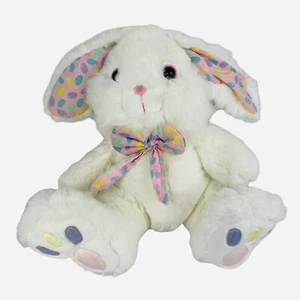 Moño vintage años 90 Dan Dee blanco 14" conejo de Pascua felpa orejas jellybean jalea - Imagen 1 de 19