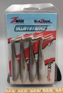 NEW Zman Soft Lure SwimmerZ 4 Inch 4/Pack Red Bone - Picture 1 of 3