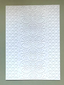 Embossed Card / Topper. FOLIAGE design White x 4 ...300gsm. ...(P) - Picture 1 of 1
