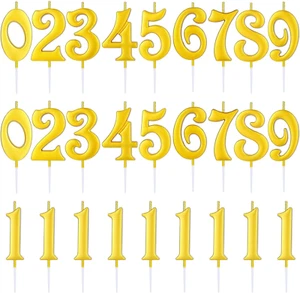 28 PCS Birthday Number Candles Gold Cake Candles for 1St Birthday to 18Th Birthd - Picture 1 of 11