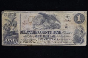 1862 $1 OBSOLETE BANK-NOTE ✪ DELAWARE COUNTY BANK ✪ PENNSYLVANIA PA CHESTER 428 - Picture 1 of 2