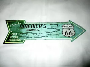 **Unique ROUTE 66 'America's Hwy' Metal Arrow Sign #02b - NEW** - Picture 1 of 1