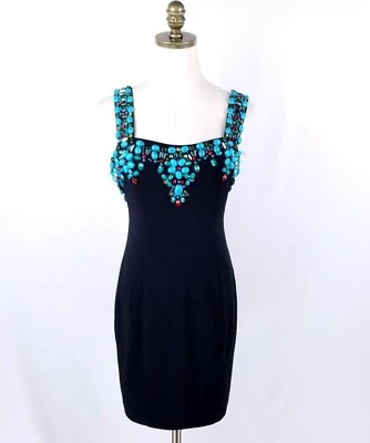 全新 MUSE For Boston Proper 无袖串珠连衣裙 4 码黑色短裙 — 第 1/4 张图片