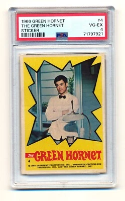 1966 GREEN HORNET #4 GREEN HORNET STICKER KATO BRUCE LEE UNMASKED PSA 4 VG-EX - Image 1 of 2