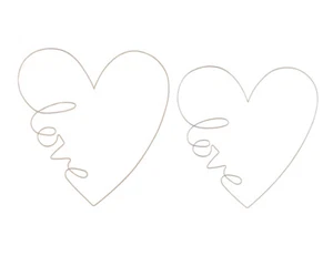 2 Cuori In Metallo Love 67x67 E 48x48 Addobbi Wedding Matrimonio Nozze - Imagen 1 de 1