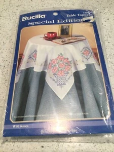 Bucilla Special Edition Stamped Embroidery 1994 Table Topper Wild Roses # 64244 - Picture 1 of 2
