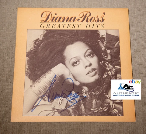 DIANA ROSS AUTOGRAPH SIGNED GREATEST HITS ALBUM VINYL LP Cover