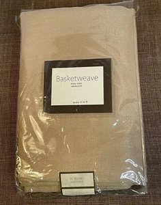 Basketweave Tablecloth Easy Care 52" x 52" Seats 4 Linen Look - Picture 1 of 6