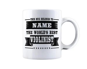 Taza personalizada para violinista taza de té café nombre violín orquesta idea de regalo divertida - Imagen 1 de 1