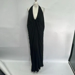 Anthropologie Plus Pleated Halterneck Maxi Dress. Black. UK 24. RRP £165 - Picture 1 of 7