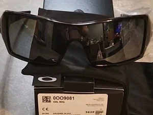 🔥 OAKLEY OIL RIG POLISHED BLACK IRIDIUM POLARIZED SONNENBRILLE OO9081 26-203 NEU - Bild 1 von 15