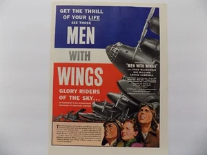 LIFE 1938 PRINT AD MEN WITH WINGS MOVIE RAY MILLARD PLANES FLYING - Picture 1 of 1