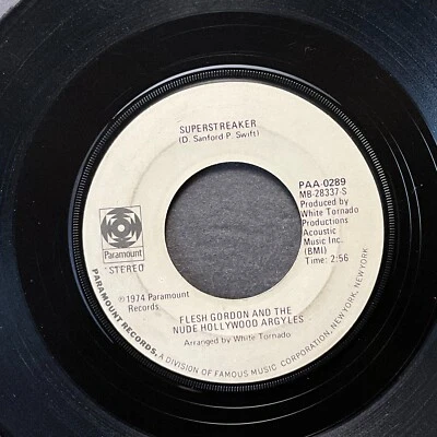 Flesh Gordon, Nude Hollywood Argyles, Superstreaker / Naked, 7" 45rpm, Vinyl VG - Image 1 of 2