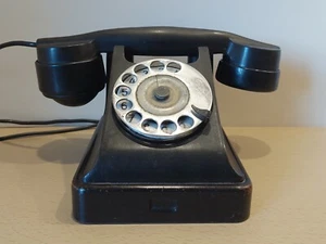 Soviet Union Black bakelite rotary Telephone VEF №19 .  USSR Original - Picture 1 of 12