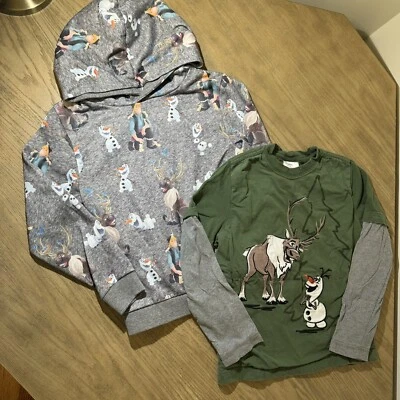 Lot Of 2 Frozen Long Sleeve Shirts, Hanna Andersson H&M Boys 5Y 110  - Image 1 of 4
