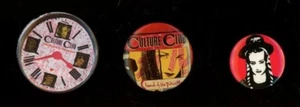LOT OF 3 CULTURE CLUB, BOY GEORGE PINS, BUTTONS, PINBACKS - Picture 1 of 2