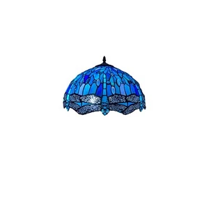 Blaue Libelle Tiffany Stil 16 Zoll Buntglas Schirm Stehlampe Home Living - Bild 1 von 2
