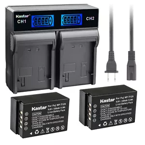 Cargador Kastar + 2x Batería para Fuji NP-T125 BC-T125 Fujifilm GFX50 GFX100 GFX1 - Imagen 1 de 5