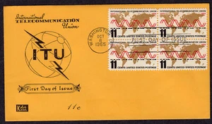 1965 International Telecommunications Union (1274) Blk/4 - Kolor Kover FDC NR28 - Picture 1 of 1