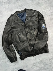 Chaqueta de Cuero Vintage Policía Suiza Zurich RARA Talla S - Imagen 1 de 10