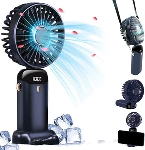 Portable 5000mAh rechargeable Personal 5speed Mini Handheld neck face Fan travel - Picture 1 of 13
