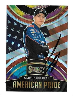 CARSON HOCEVAR NASCAR Signed SELECT AMERICAN PRIDE 08/25 TRADING Card 2024 #26 - Image 1 of 3