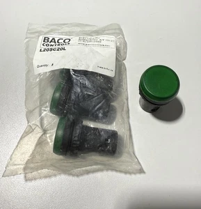 *4 QTY* Baco Controls 22mm 24V Green Pilot Light L20SC20L *NEW* - Picture 1 of 3