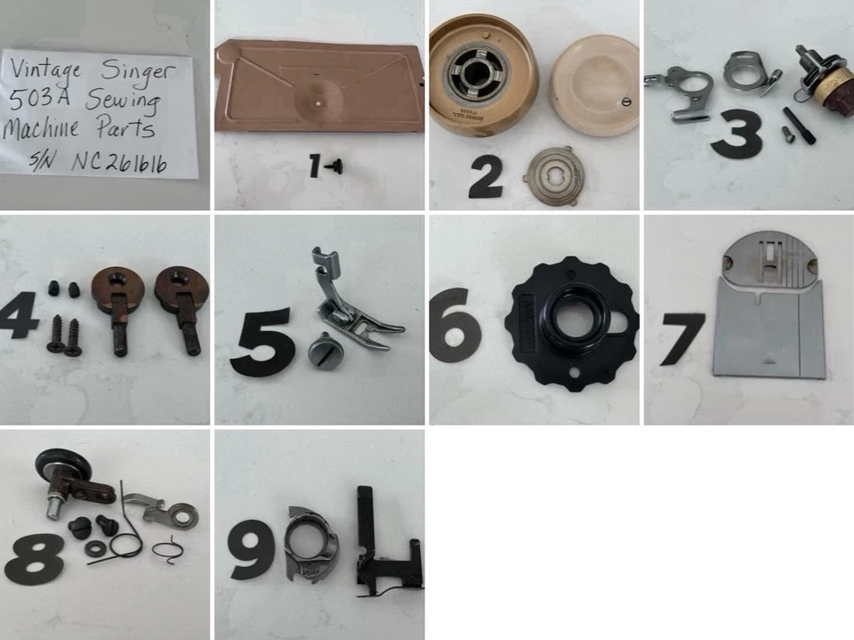 PEÇAS DE MÁQUINA DE COSTURA VINTAGE CANTORA 503A - Imagem 1 de 1