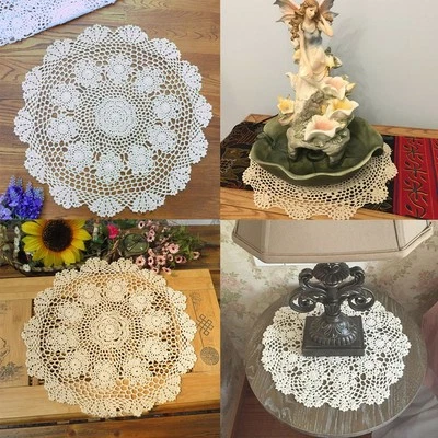 Table Salle �� Manger Nappe Magasin Meuble Dentelle Vintage Crochet Floral - Photo 1/4