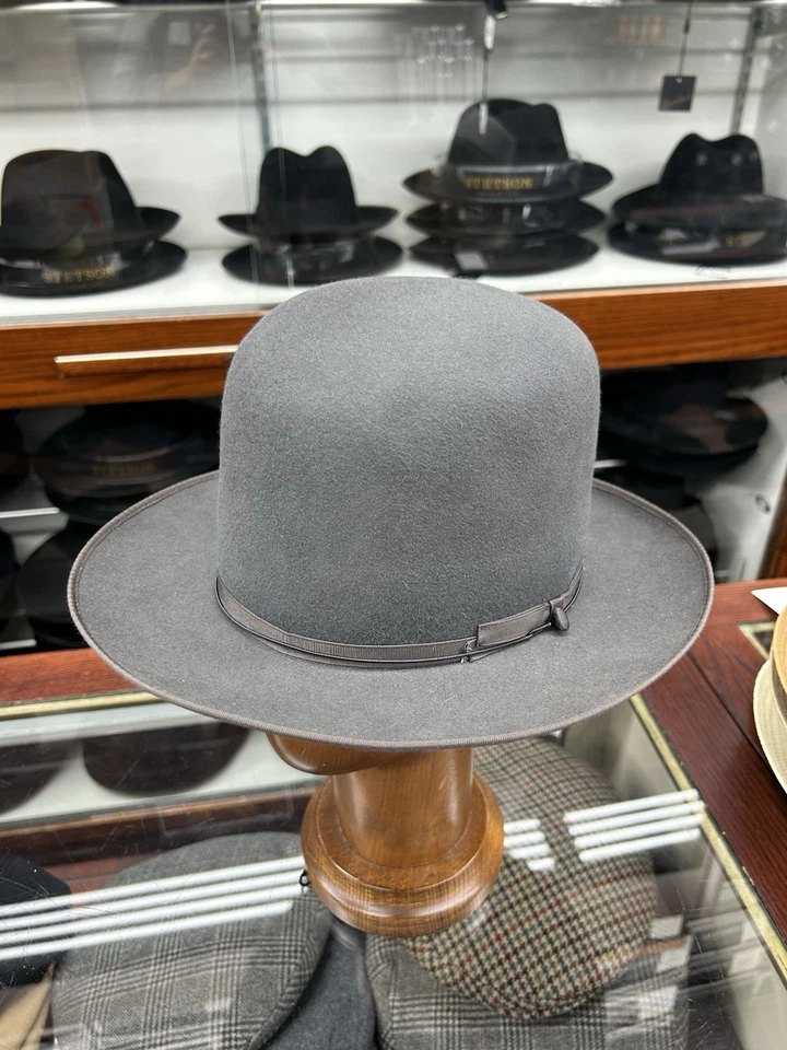 Sombrero Borsalino Alessandria Acero Gris Piel Fieltro Hecho en Italia Talla 56 7 Foto 1 de 4