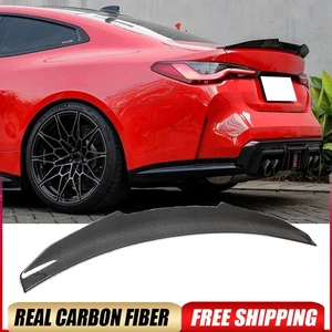 For BMW 4 Series G82 M4 Coupe 2021-2025 Real Carbon Rear Trunk Spoiler Boot Wing - Picture 1 of 13