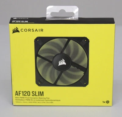 1x Corsair AF120 SLIM 120mm PWM-Lüfter mit Fluid Dynamic Bearing, Schwarz NEU - Bild 1 von 3