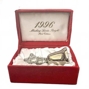 Vtg 1990's Silverplate & Pewter Christmas 96 Bell Making Spirits Bright Silver - Picture 1 of 7