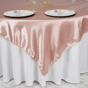 5 SATIN SQUARE 72x72" Table OVERLAYS Wedding Party Catering Covers Decorations - Picture 1 of 235