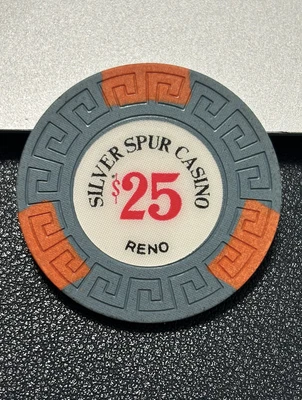 (NICE) $25 SILVER SPUR CASINO CHIP POKER CHIP RENO NEVADA GAMBLING TOKEN - Image 1 of 2